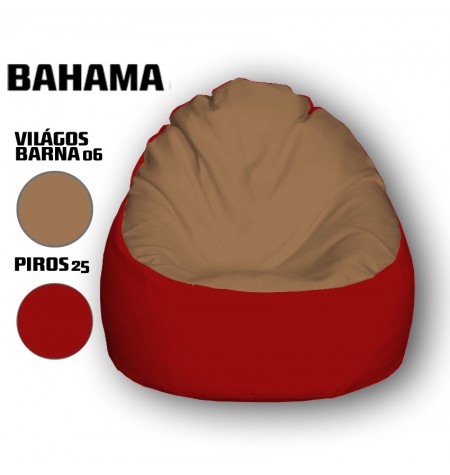 Világos Barna - Piros Babzsákfotel