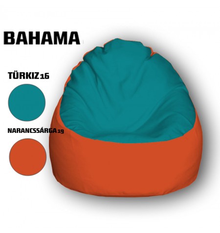 Türkizkék - Narancssárga Babzsákfotel